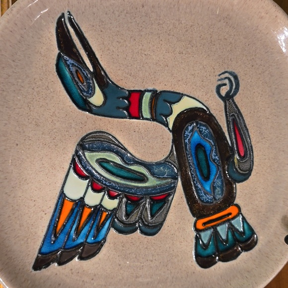 Vintage Haida Thunderbird Ceramic plate Hand painted EUC - Picture 2 of 7